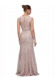 Affordable Long Sleeveless All Lace Prom Dress with Scoop Neckline UK