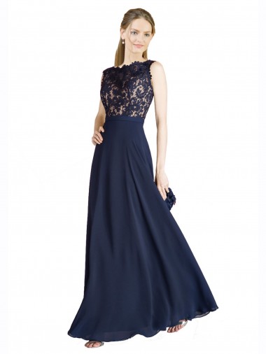 Affordable Bateaux Neckline A-Line Lace Prom Dress with Top Nude Layer UK