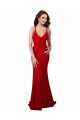Affordable Low Back V-Neckline Floor Length Lace Prom Dress UK
