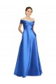 Affordable Sleeveless Off the Shoulder Ball Gown Satin Prom Dress UK