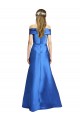 Affordable Sleeveless Off the Shoulder Ball Gown Satin Prom Dress UK