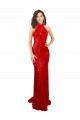 Affordable Halter High Neck Mermaid Open Back Sequin Prom Dress UK