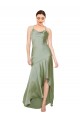 Affordable Silky Satin Prom Dress with Bias Cut Skirt UK
