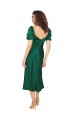 Affordable Ruched Sleeve Silky Satin Prom Dress UK
