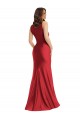 Affordable Square Neck Silky Satin Mermaid Prom Dress with Side Slit UK