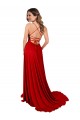 Affordable Lace Over Bodice Long Spandex Prom Dress with Slit UK