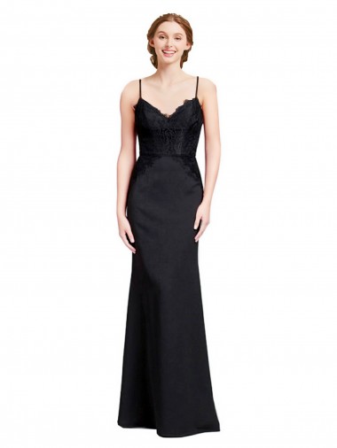 Affordable Long Chiffon Prom Dress with Lace Bodice and Curved V-Neckline UK