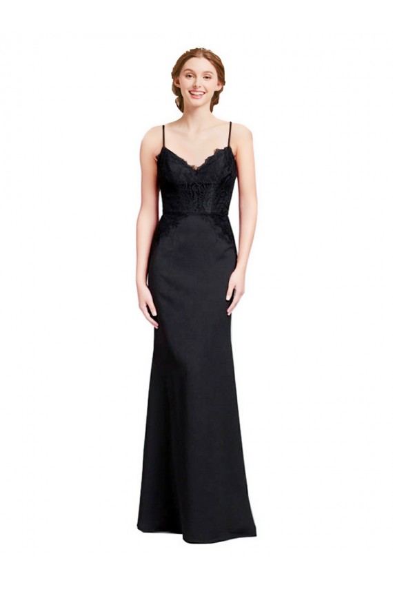Affordable Long Chiffon Prom Dress with Lace Bodice and Curved V-Neckline UK