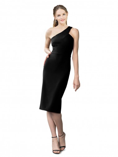 Affordable One Shoulder Short Crepe Cocktail Prom Dress / Homecoming Dress UK