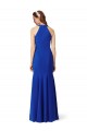 Affordable Halter V-Neck Long A-Line Crepe Prom Dress UK