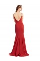 Affordable Mermaid Plunging V-Neck Crepe Prom Dress with Wide Open Back UK