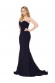 Affordable Sweetheart High Neck Sweep Train Sleeveless Crepe Prom Dress UK