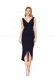 Affordable Short Knee Length V-Neck Crepe Cocktail Wrap Cocktail Prom Dress / Homecoming Dress UK