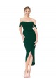 Affordable Off the Shoulder Short Knee Length Crepe Wrap Cocktail Prom Dress / Homecoming Dress UK