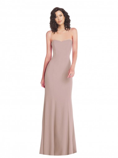 Affordable Strapless Princess Line Crepe Mermaid Prom Dress UK