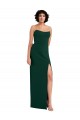 Affordable Scooped Strapless Neckline Crepe Prom Dress with Side Slit UK