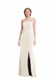 Affordable Long Strapless Tuxedo Maxi Prom Dress with Front Slit & Pockets UK