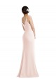 Affordable Skinny Strap Deep V-Neck Trumpet Crepe Prom Dress with Front Slit UK