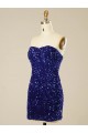 Affordable Short Sweetheart Velvet Sequin Prom Dress UK