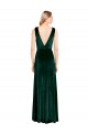 Affordable Daring Deep V-Neck Long Full Length Velvet Prom Dress UK