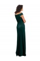 Affordable Floor Length Cap Sleeves Long Velvet Prom Dress with High Side Slit UK