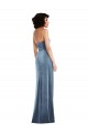 Affordable Strapless Velvet Maxi Prom Dress with Draped Skirt UK