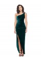 Affordable One Shoulder Velvet Front Wrap Prom Dress  UK